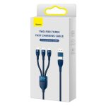 Baseus-Cable-Flash-Series-2-Two-for-three-Charging-Cable-UC-to-Micro-Lightning-Type-C-100W-1.2m-Blue-CASS030103
