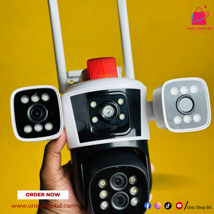 Bullet Dome PTZ 5 Lens Three Screens Security CCTV Network Outdoor Camera