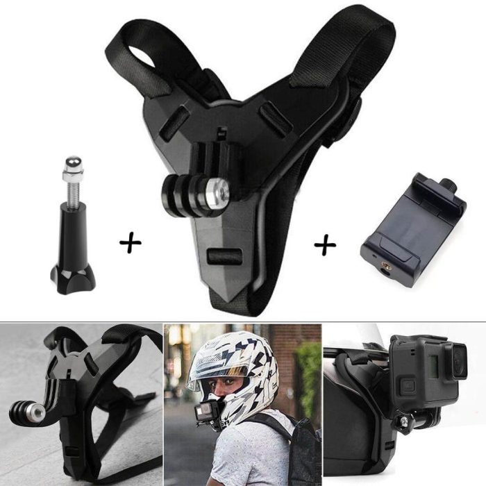 Helmet Chin Mount With Mobile Holder (Action Camera +Mobile)