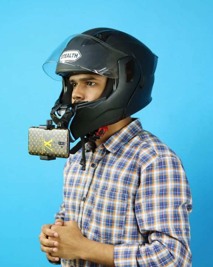 Helmet Chin Mount With Mobile Holder