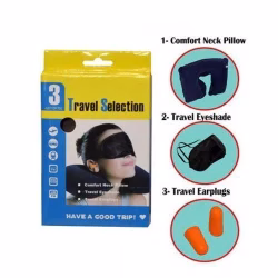 Travel Selection 3 In 1 - Neck Pillow, Eye Cover, Earplug