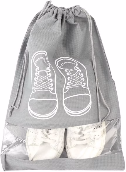 Portable Shoe Storage Organizer Bag with Transparent Window 3pcs