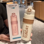 Happy Sunday Branded Stainless Steel Vacuum Thermos Water Bottle 420ML
