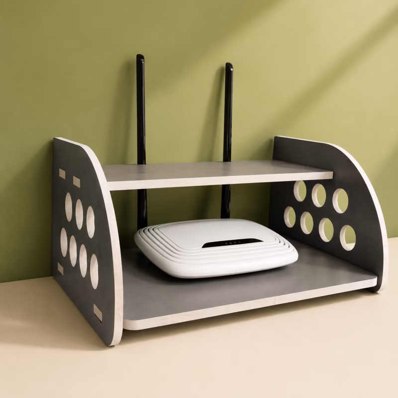 Rounded Side Design Router Stand (Gray Colour)